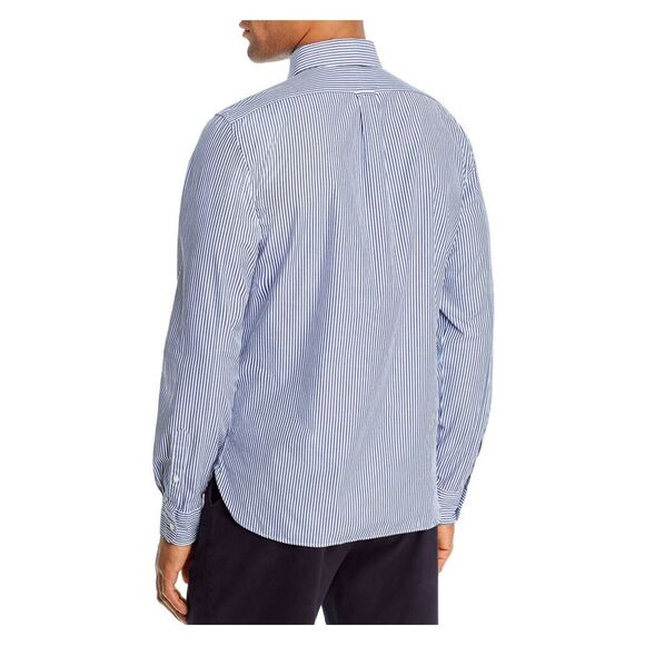 The Mens store Mens Navy Pinstripe Long Sleeve Button Down Casual Shirt M - Picture 2 of 2